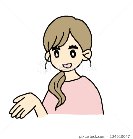 插圖：一位女士正在解釋 134910047