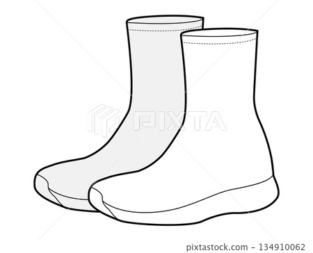 High top stretch sneakers shoe sketch pair. Sock style trainer for modern streetwear, gym warmup, man woman  134910062