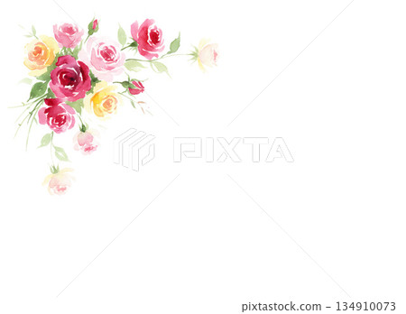 水彩玫瑰背景素材 134910073