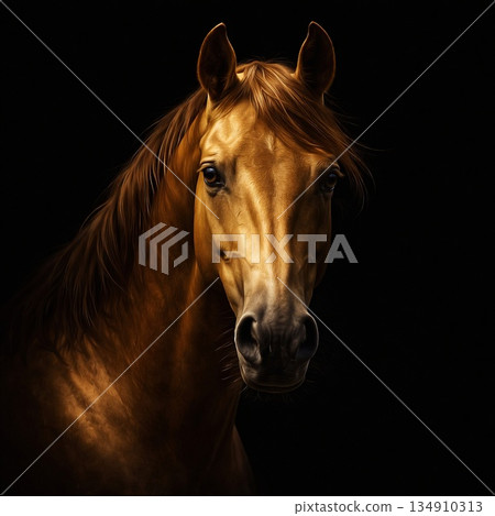 Horse Portrait Generative AI 134910313