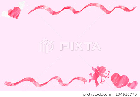 天使與心形情人節相框 134910779