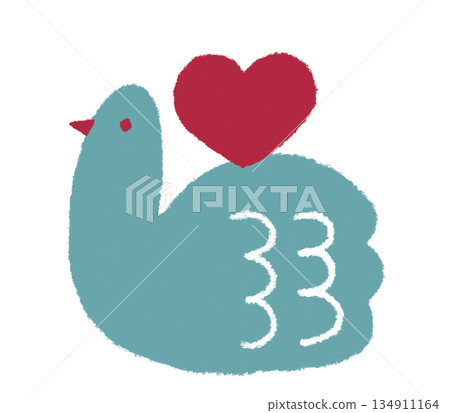 Gentle illustrations of birds and hearts for Valentine's Day and children. Gentle illustrations of birds and hearts for Valentine's Day and children. 134911164