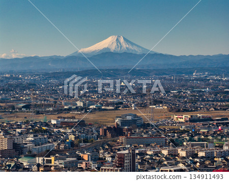 川越市及富士山美景,埼玉縣川越市(無人機空拍) 川越市及富士山美景,埼玉縣川越市(無人機空拍) 134911493