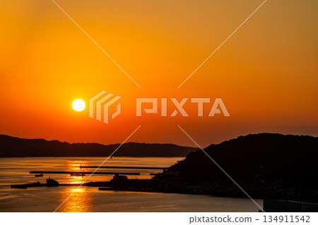 Sunset from Megami Bridge [Nagasaki City] 134911542