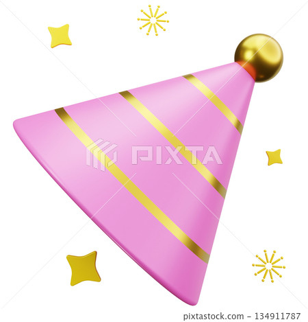 Pink Party Cone Hat Pink Party Cone Hat 134911787