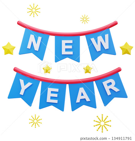 New Year Banner Flags 134911791