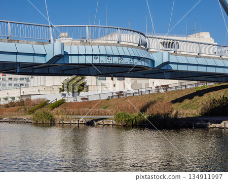 The name of the bridge "Fureai Bridge" that crosses the old Nakagawa River The name of the bridge "Fureai Bridge" that crosses the old Nakagawa River 134911997