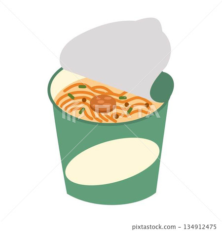 Instant Noodle clipart cartoon, ramen meal in cup 134912475