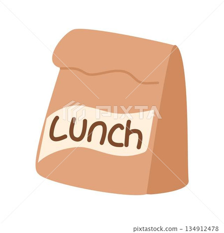 Package with Lunch, Brown Paper Lunch Bag 134912478