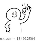 Stick figure giving an OK sign 134912504