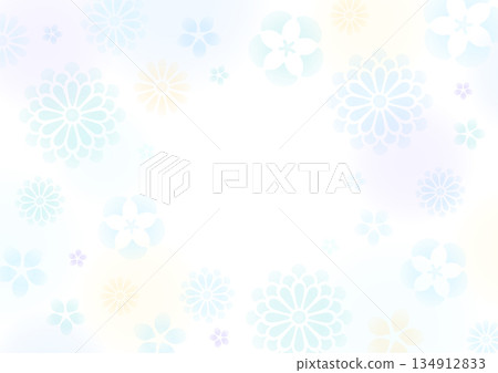 花卉背景,日式設計,淺藍色 花卉背景,日式設計,淺藍色 134912833