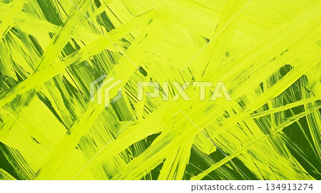 A painting of green grass with yellow paint 134913274
