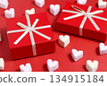 情人節禮物和心型棉花糖 134915184