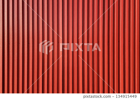 Red Corrugated Metal Wall Texture Background. Red Corrugated Metal Wall Texture Background. 134915449