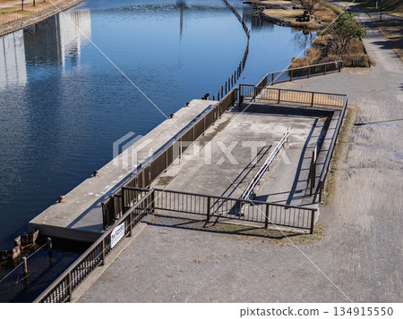 Disaster prevention boat landing (Kameido Central Park) on the former Nakagawa River (Koto Ward, Tokyo) Disaster prevention boat landing (Kameido Central Park) on the former Nakagawa River (Koto Ward, Tokyo) 134915550