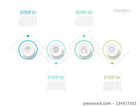 Infographic 4 options design elements for your business data. Vector Illustration. Infographic 4 options design elements for your business data. Vector Illustration. 134915581