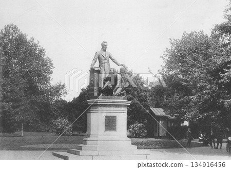 1916年美國華盛頓特區林肯公園解放紀念碑的老照片 134916456