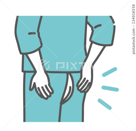Illustration of the slit part of a colonoscopy gown (close-up) 134916556
