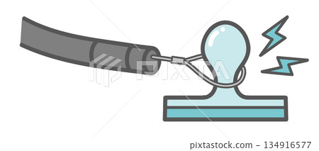 圖示:在移除水螅體過程中施加電能(以高頻電流燒灼) 圖示:在移除水螅體過程中施加電能(以高頻電流燒灼) 134916577