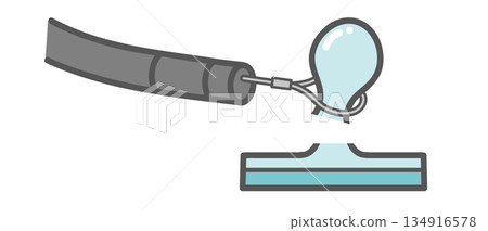 Illustration of polyp removal completed (the moment of cutting) Illustration of polyp removal completed (the moment of cutting) 134916578