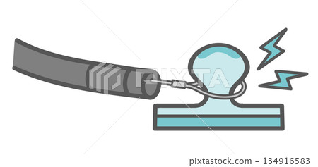 電磁場電流應用與消融（高頻電流燒灼）示意圖 134916583