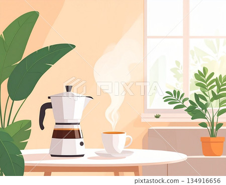 新鮮沖泡的咖啡插圖 新鮮沖泡的咖啡插圖 134916656