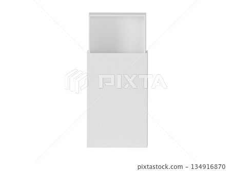 White blank paper slider box. Paperboard sliding lid container packaging. for design 134916870