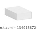 White blank paper slider box. Paperboard sliding lid container packaging. for design 134916872