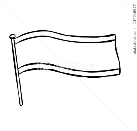 [Line Drawing] Design Materials/Decorative Parts Flags 134916937