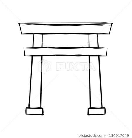 [Line drawing] Design material/decorative parts: Shrine torii gate 134917049