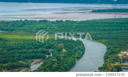 Dec 20 2025 Shan Pui River Flowing Through Green Rural Wetland Landscape 134917235
