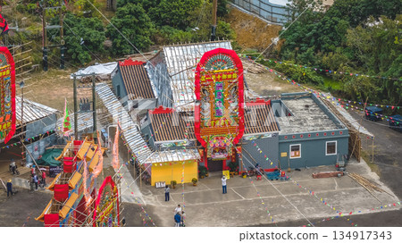 Dec 20 2025 Colorful Chinese Festival Banners And Outdoor Decor, Kam Tin Jiao Festival Dec 20 2025 Colorful Chinese Festival Banners And Outdoor Decor, Kam Tin Jiao Festival 134917343