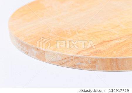 brown wooden sphere cuttingboard isolated on white background brown wooden sphere cuttingboard isolated on white background 134917739