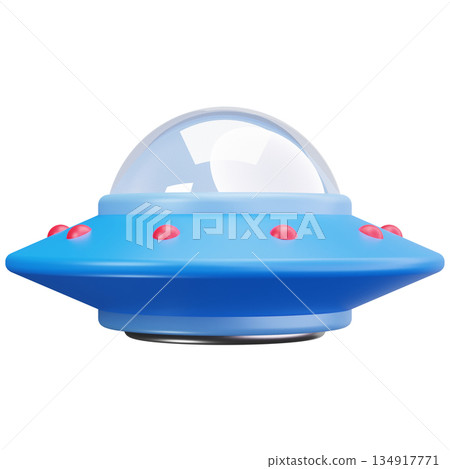 Blue UFO Spaceship Blue UFO Spaceship 134917771