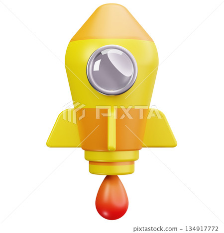 Yellow Space Rocket Yellow Space Rocket 134917772