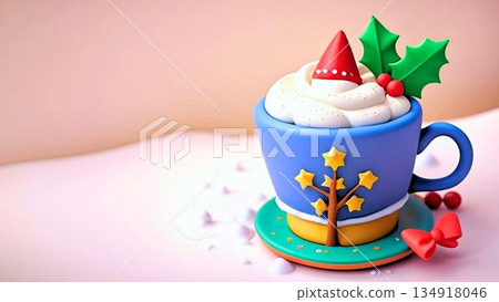 Clay-style Christmas dessert in a cup Clay-style Christmas dessert in a cup 134918046