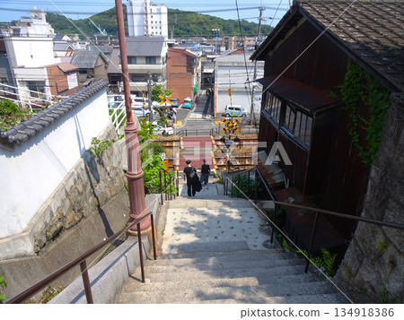 Onomichi scenery (alleyways and railroad tracks) Onomichi City, Hiroshima Prefecture 134918386
