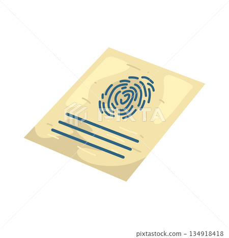 Illustration of fingerprint on a document Illustration of fingerprint on a document 134918418
