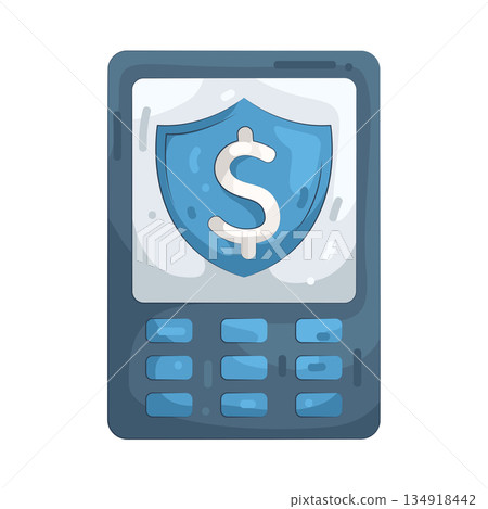 Illustration of secure payment terminal  134918442