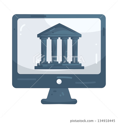 Illustration of online banking  134918445