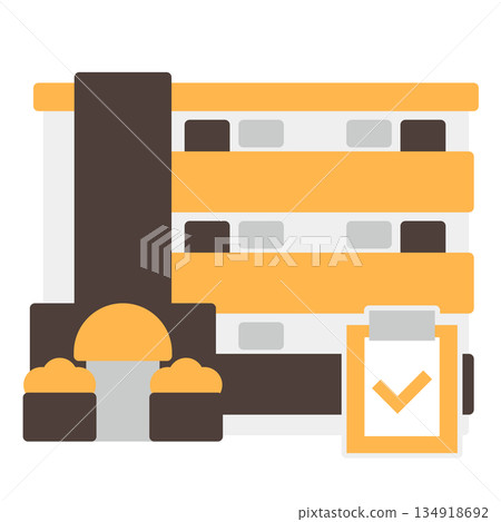 Simple apartment icon + clipboard 134918692