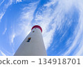 Lighthouse Building Beach Ocean Blue Sky 134918701