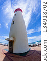 Lighthouse Building Beach Ocean Blue Sky 134918702
