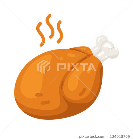 Illustration of roasted chicken Illustration of roasted chicken 134918709