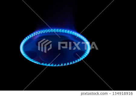 Gas stove blue copy space 134918916