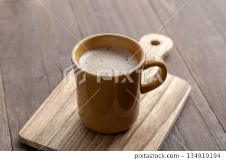 Enjoy a warm cafe latte and the warmth of wood during your winter afternoon tea time 134919194