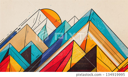 多彩山脈抽象藝術 多彩山脈抽象藝術 134919995