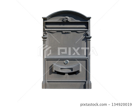 gray mailbox isolated on white background gray mailbox isolated on white background 134920019