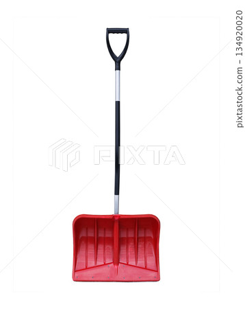 big red shovel isolated on white background big red shovel isolated on white background 134920020