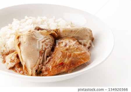 蒜蓉雞肉糯大麥飯 134920366
